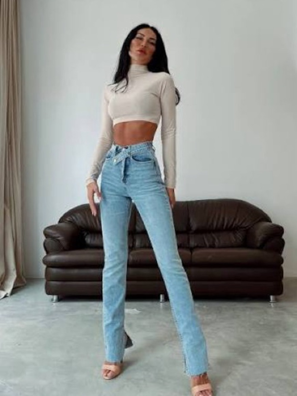 piral cross belt buckle jeans Sz S